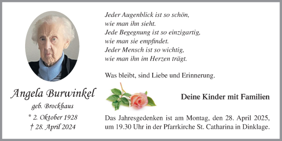 Anzeige von Angela Burwinkel von OM-Medien