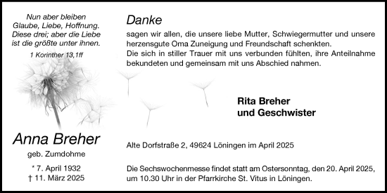 Anzeige von Anna Breher von OM-Medien