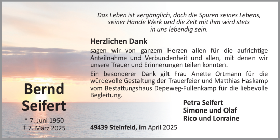 Anzeige von Bernd Seifert von OM-Medien