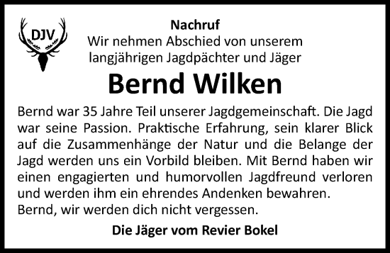 Anzeige von Bernd Wilken von OM-Medien