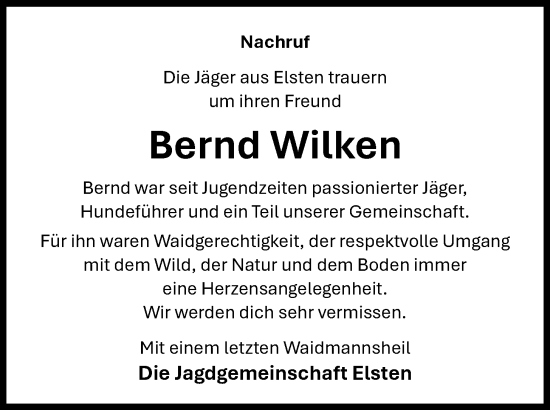 Anzeige von Bernd Wilken von OM-Medien
