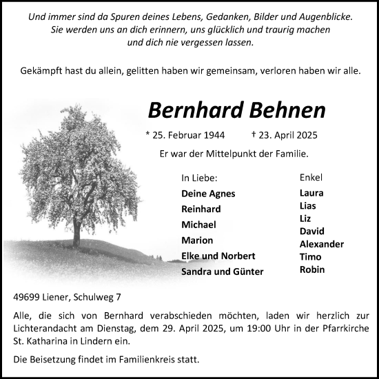 Anzeige von Bernhard Behnen von OM-Medien