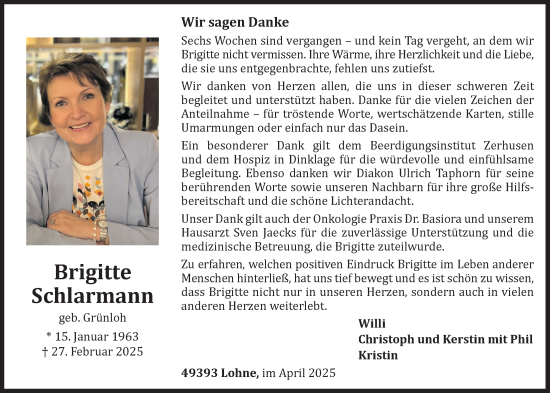 Anzeige von Brigitte Schlarmann von OM-Medien