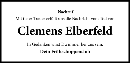 Anzeige von Clemens Elberfeld von OM-Medien