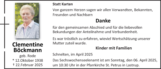 Anzeige von Clementine Böckmann von OM-Medien