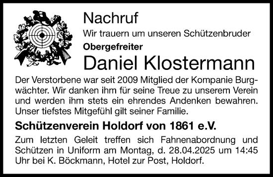 Anzeige von Daniel Klostermann von OM-Medien