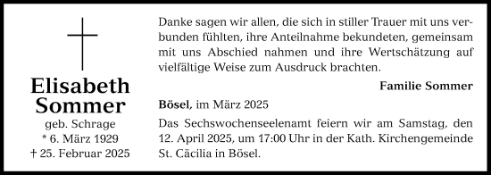Anzeige von Elisabeth Sommer von OM-Medien