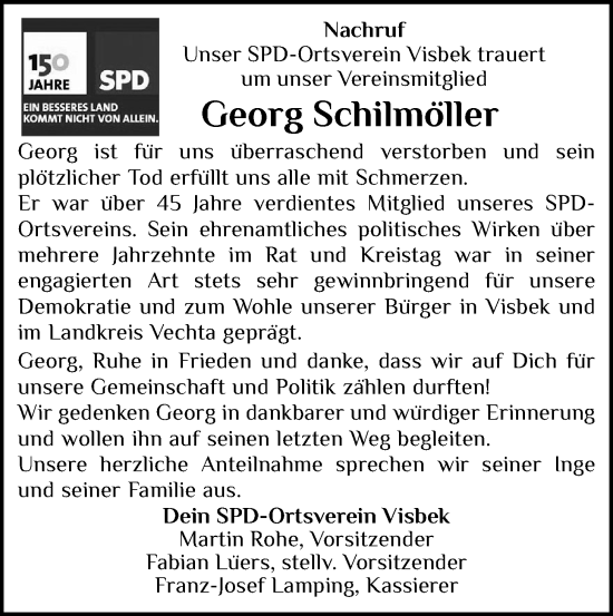 Anzeige von Georg Schilmöller von OM-Medien