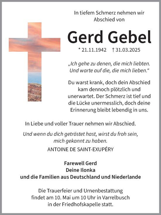 Anzeige von Gerd Gebel von OM-Medien