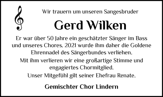 Anzeige von Gerd Wilken von OM-Medien