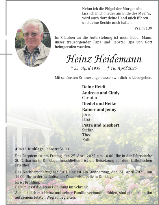 Anzeige von Heinz Heidemann von OM-Medien