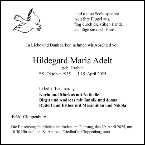 Anzeige von Hildegard Maria Adelt von OM-Medien