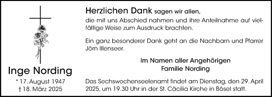 Anzeige von Inge Nording von OM-Medien