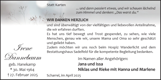 Anzeige von Irene Dannebaum von OM-Medien