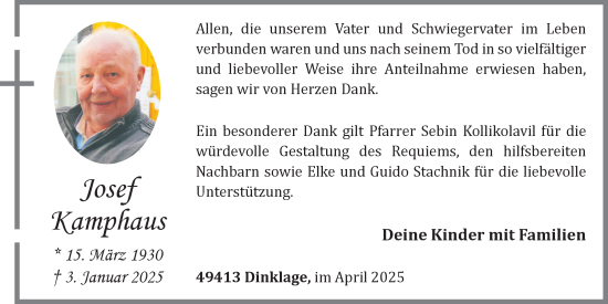Anzeige von Josef Kamphaus von OM-Medien