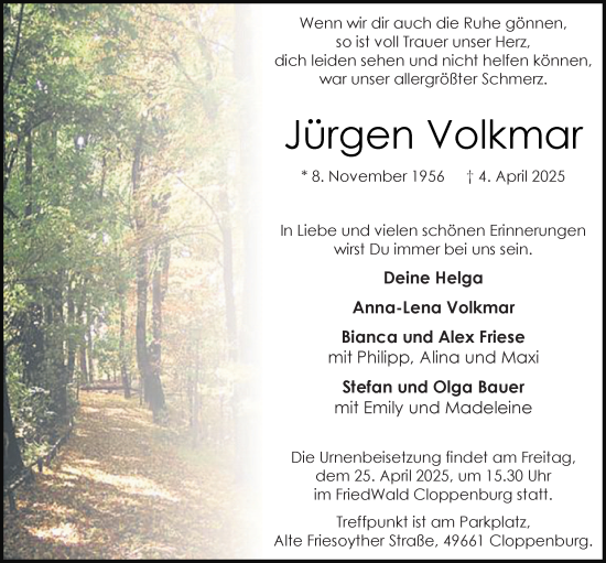 Anzeige von Jürgen Volkmar von OM-Medien