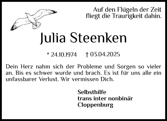 Anzeige von Julia Steenken von OM-Medien
