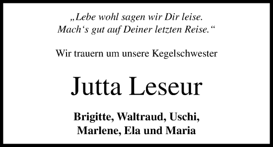 Anzeige von Jutta Leseur von OM-Medien
