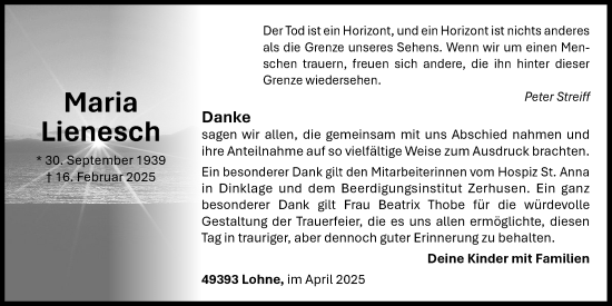 Anzeige von Maria Lienesch von OM-Medien