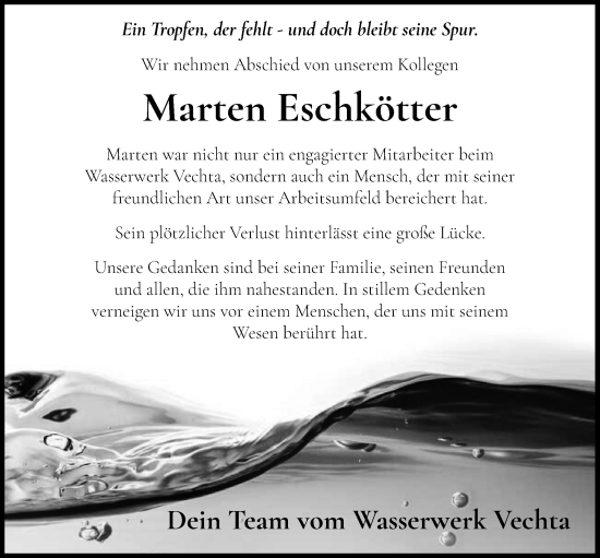 Anzeige von Marten  Eschkötter von OM-Medien