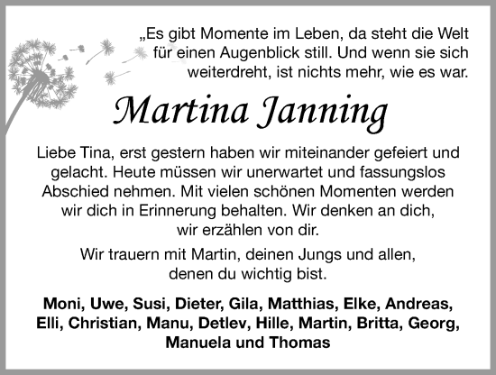 Anzeige von Martina Janning von OM-Medien