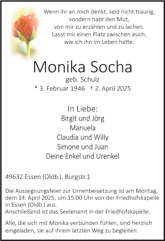 Anzeige von Monika Socha von OM-Medien