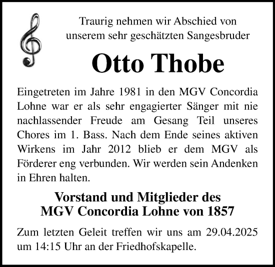 Anzeige von Otto Thobe von OM-Medien