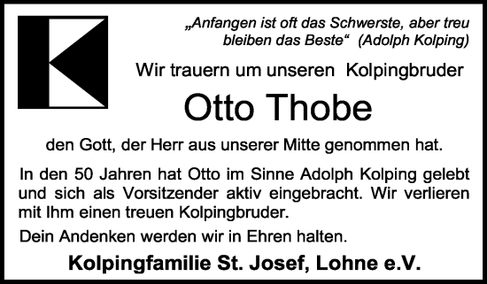 Anzeige von Otto Thobe von OM-Medien