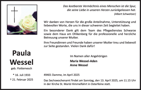 Anzeige von Paul Wessel von OM-Medien