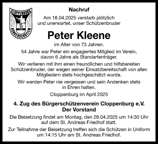 Anzeige von Peter Kleene von OM-Medien