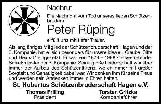 Anzeige von Peter Rüping von OM-Medien