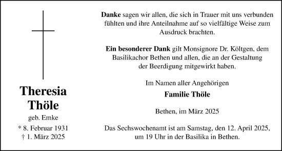Anzeige von Theresia Thöle von OM-Medien