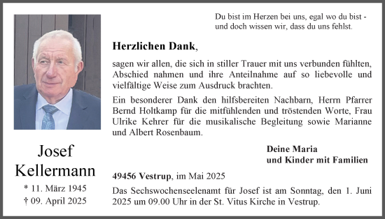 Anzeige von Josef Kellermann  von OM Medien