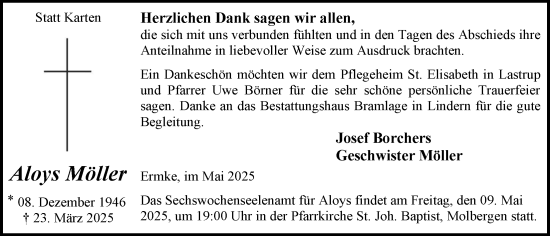 Anzeige von Aloys Möller von OM-Medien