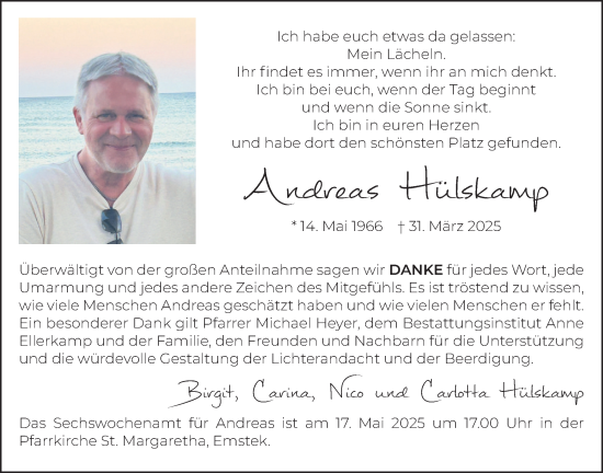 Anzeige von Andreas Hülskamp von OM-Medien