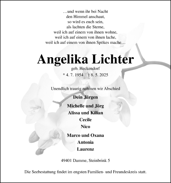 Anzeige von Angelika Lichter von OM-Medien