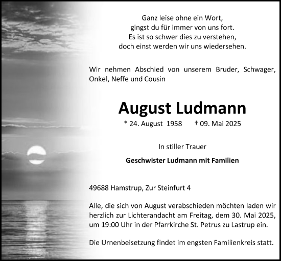Anzeige von August Ludmann von OM-Medien