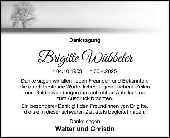 Anzeige von Brigitte Wübbeler von OM-Medien