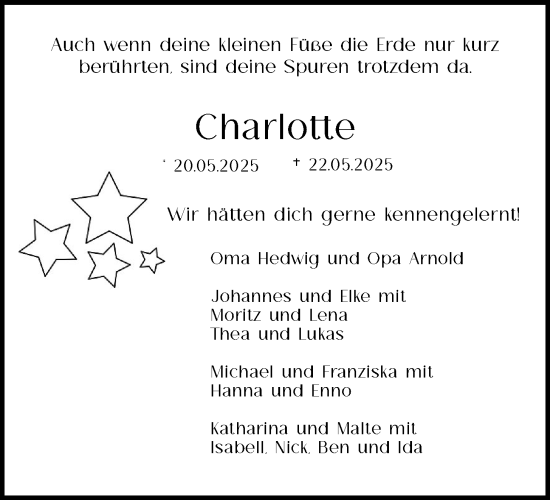 Anzeige von Charlotte  von OM-Medien