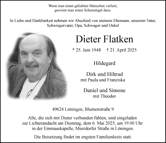 Anzeige von Dieter Flatken von OM-Medien