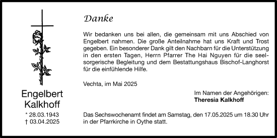 Anzeige von Engelbert Kalkhoff von OM-Medien