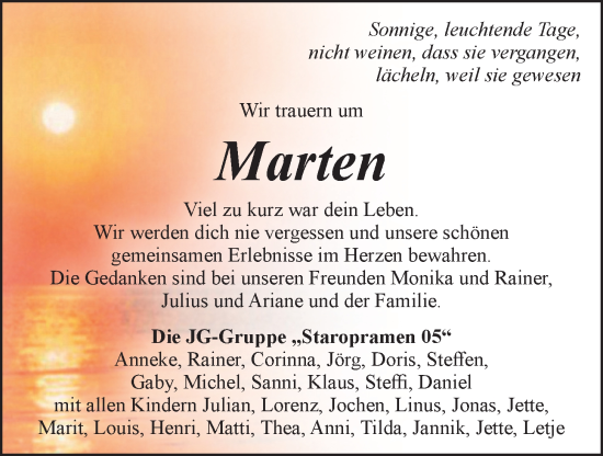 Anzeige von Marten  Eschkötter von OM-Medien