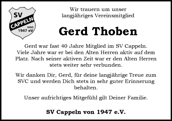 Anzeige von Gerd Thoben von OM-Medien