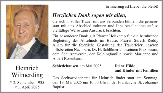 Anzeige von Heinrich Wilmerding von OM-Medien