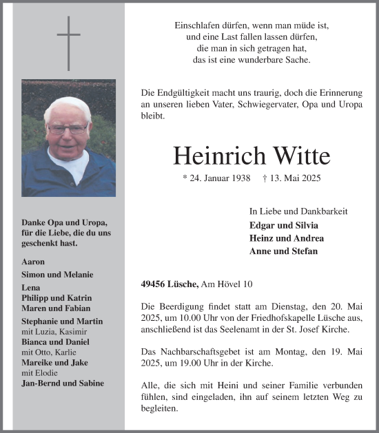 Anzeige von Heinrich Witte von OM-Medien