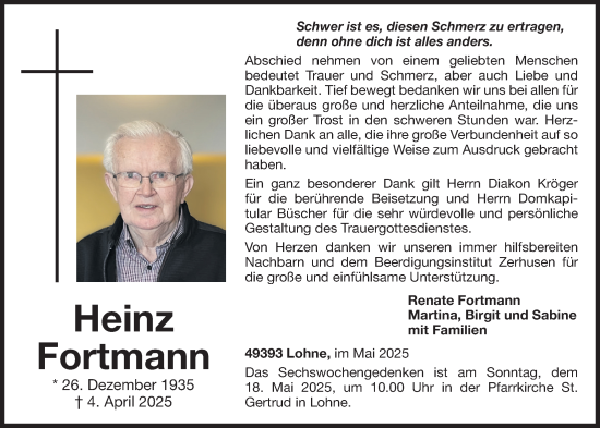 Anzeige von Heinz Fortmann von OM-Medien