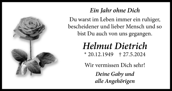 Anzeige von Helmut Dietrich von OM-Medien