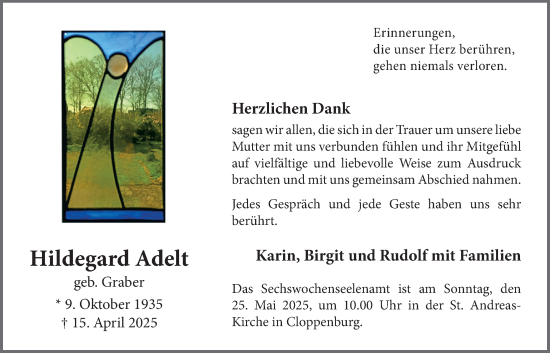Anzeige von Hildegard Adelt von OM-Medien