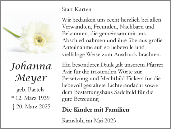 Anzeige von Johanna Meyer von OM-Medien