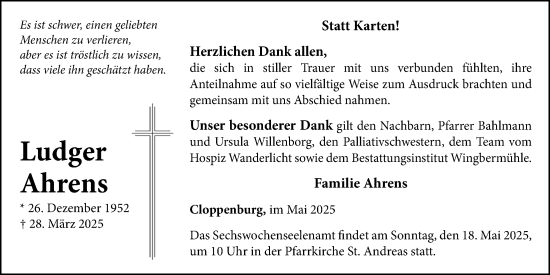 Anzeige von Ludger Ahrens von OM-Medien